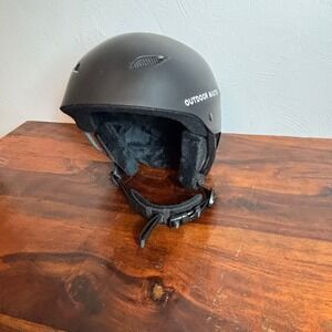 Outdoor Master Ski Snowboard Helmet Matte Black Size Medium Adjustable Dial Fit